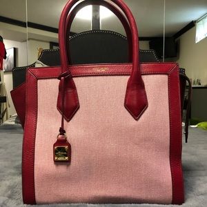 Red Henri Bendel tote bag